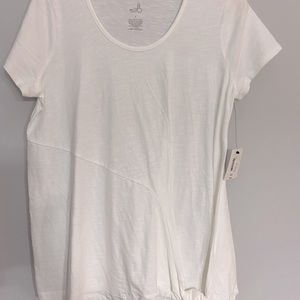 Belle Sky maternity white top shirt with side tie size large - NWT